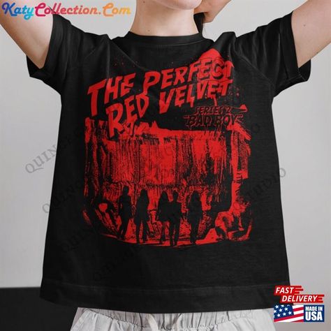 Red Velvet-Shirt Tshirt Tee Relvet Merch Kpop Shirt Fan Reveluv Hoodie T-Shirt Check more at https://katycollection.com/product/red-velvet-shirt-tshirt-tee-relvet-merch-kpop-shirt-fan-reveluv-hoodie-t-shirt/ Red Velvet Bad Boy, Red Velvet Shirt, Merch Kpop, Kpop Shirts, Velvet T Shirt, Velvet Shirt, Inkjet Printing, Fashion Materials, Bad Boy