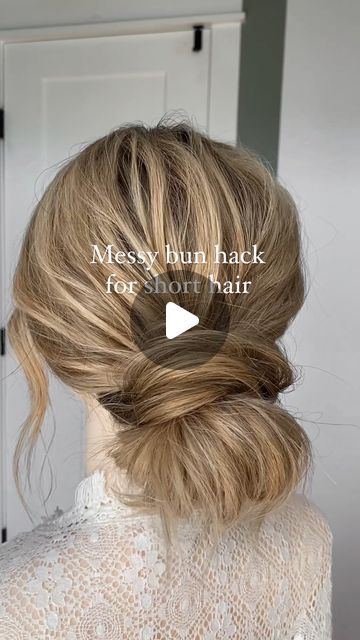 Hair Messy Bun Tutorial, Long Hair Messy Bun, Bun Hack For Short Hair, Long Hair Messy, Messy Bun Hack, Hair Messy Bun, Bun Hack, Messy Bun For Short Hair, Messy Bun Updo