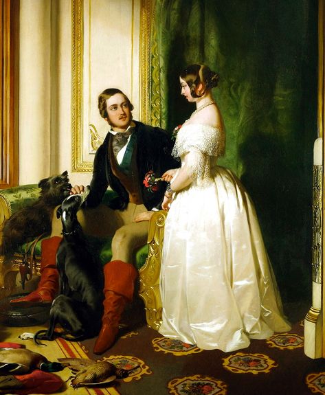 The Enchanted Garden - “Queen Victoria and Prince Albert at Home at... Western Style Wedding Dress, Young Queen Victoria, Queen Victoria Family, Queen Victoria Prince Albert, Victoria Prince, Victoria Reign, Queen V, Rainha Elizabeth Ii, Outdoor Wedding Dress