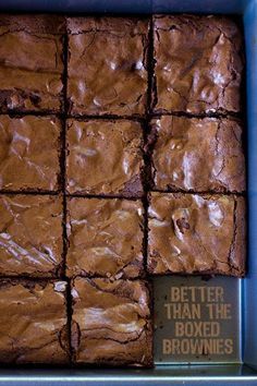 These thick chewy brownies are so much better than the boxed mix!!! They're a quick and easy alternative that will have you coming back for more! Perfect Brownie Recipe, Boxed Brownies, Homemade Brownies Easy, Dessert Halloween, Perfect Brownies, Best Brownie Recipe, Brownies Recipe Homemade, Low Carb Brownies, Lemon Chocolate