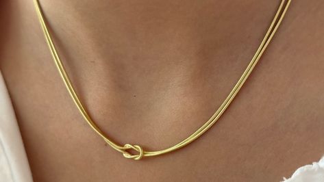 This Choker Necklaces item by ElizzJewels has 363 favorites from Etsy shoppers. Ships from United States. Listed on Sep 1, 2023 Gold Knot Necklace, Endless Knot, Love Knot Necklace, Bridal Gift, Christmas Gift For Her, Everyday Necklace, Bff Gifts, Double Chain, Love Knot