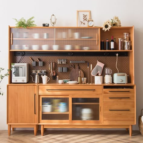 Sideboard Table, Solid Wood Sideboard, Kitchen Sideboard, House Furniture Design, Wood Countertops, Wood Sideboard, Kitchen Cupboards, Kitchen Room, 인테리어 디자인