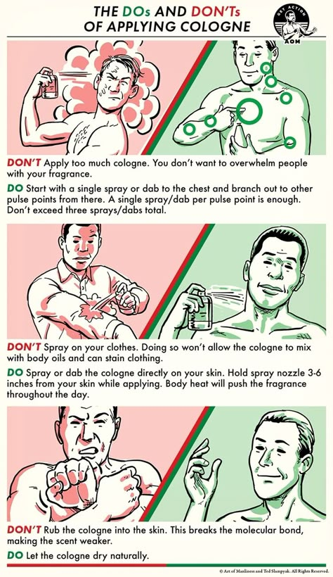 The Dos and Don’ts of Applying Cologne How To Apply Fragrance, Where To Put Cologne, Life Hacks For Men, How To Make Hands More Masculine, How To Apply Cologne Men, Hygiene Tips Men, Tips For Men, Self Improvement Tips Men, Men’s Hygiene