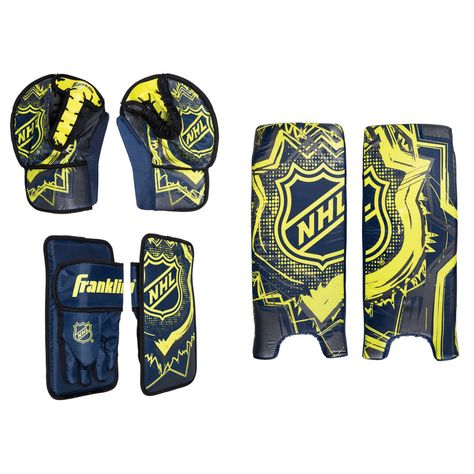 NHL SX Goalie Equipment Set - 12090F1P1 Hockey Room Ideas, Hockey Goalie Pads, Hockey Pads, Goalie Gear, Hockey Room, Goalie Pads, Hockey Kids, Street Hockey, Gym At Home