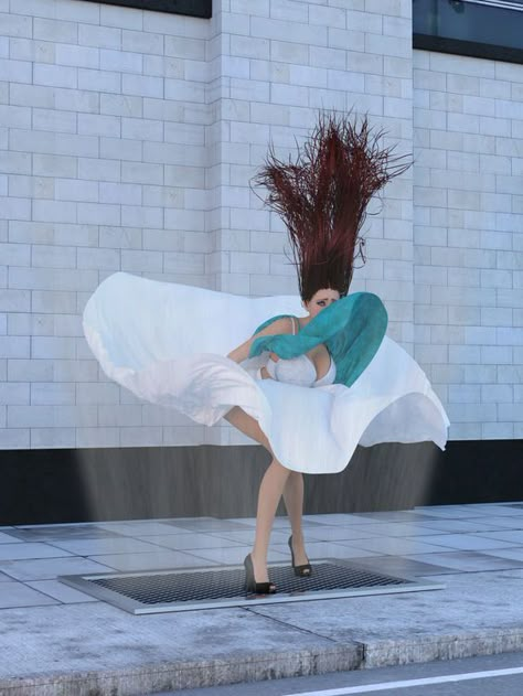 25 Dresses Fly On Windy Days - Wow Gallery Windy Girl, Kate Middleton Skirt, Wind Drawing, Anime Skirts, Wind Skirt, Dress Wind, Pleated Flare Skirt, Fragile Beauty, Windy Skirts