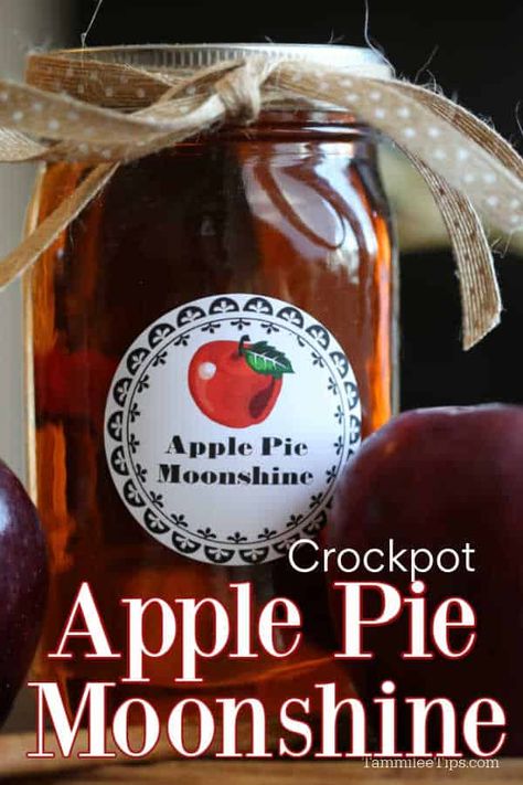 Crock Pot Apple Pie, Crockpot Apple Pie, Apple Pie Moonshine Recipe, Make Moonshine, How To Make Moonshine, Moonshine Recipe, Apple Pie Moonshine, Cocktail Vodka, Adult Beverages Recipes