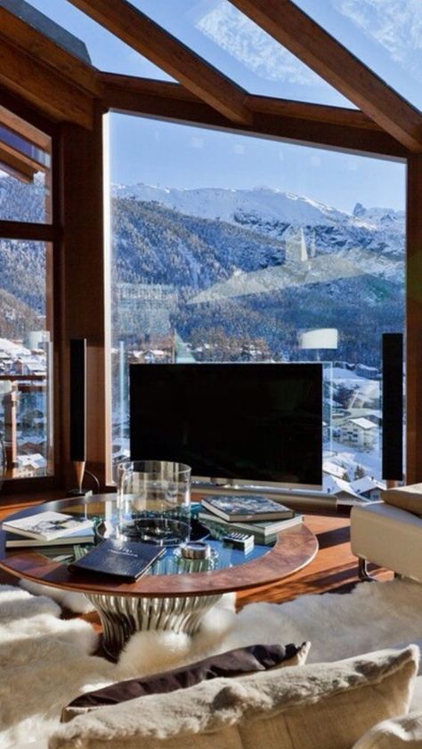 Switzerland House, Swiss House, Chalet Interior, Luxury Ski Chalet, Mountain Chalet, Ski Chalets, Luxury Ski, Ski Chalet, Window View