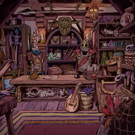 Dnd Room, Maps Rpg, Witch Hut, Fantasy Shop, Dnd Maps, 다크 판타지, Dnd Ideas, Cool Swords, Environment Art