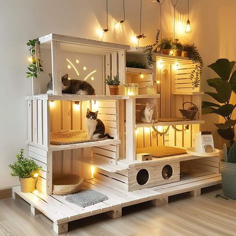 Cat Pallet Projects, Cat Room Diy, Cat Room Decor, Katt Grejer, Cat Patio, Diy Cat Tree, Eco Garden, Cat House Diy, Diy Cat Toys