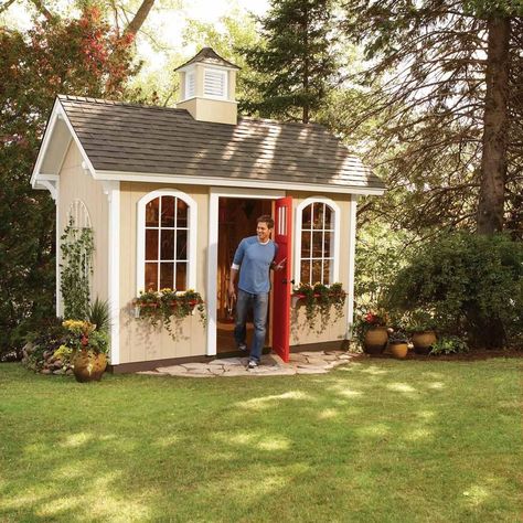 Cheap Storage Sheds, Tiny Guest House, She Shed Plans, Diy Outdoor Patio, Weeping Trees, Witch's Cottage, Planning Life, Shed Designs, Build Your Own Shed