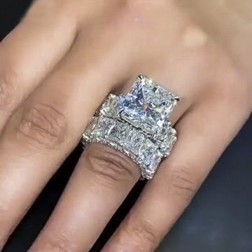 Pristine Jewelers, Big Diamond Engagement Rings, Big Wedding Rings, Big Engagement Rings, Enchanting Wedding, Cute Engagement Rings, Expensive Jewelry Luxury, Big Diamond, Bridal Ring Sets