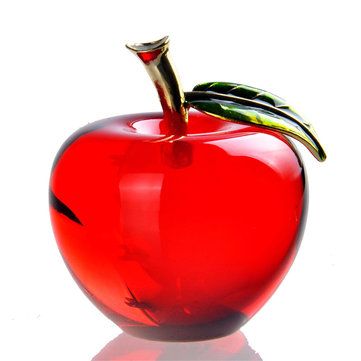 I found this amazing Crystal Glass Apple Paperweight Unique Home Decorations Christmas Gift with 14,99€,and 14 days return or refund guarantee protect to us. --Newchic Apple Items, Crystal Apple, Fruit Crafts, Glass Apple, Crystal Sculpture, Crystal Paperweight, Leaf Ornament, Apple Art, Crystal Pattern