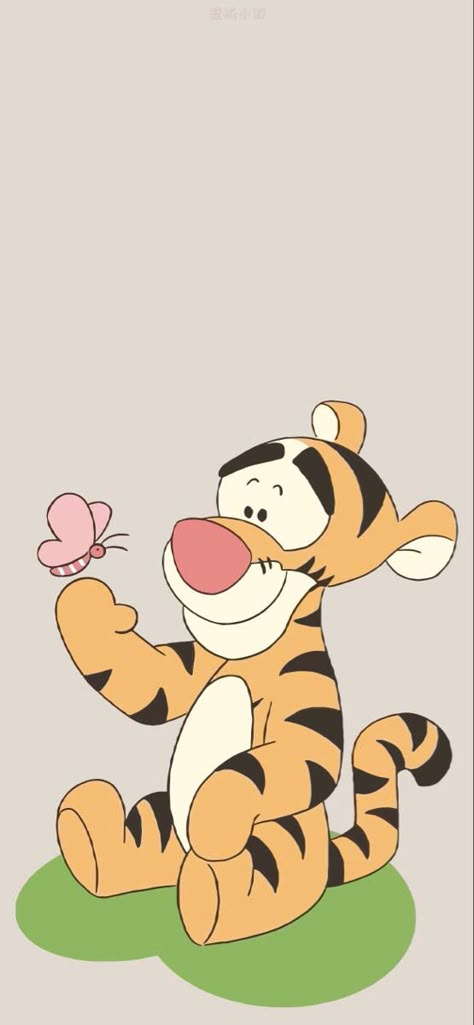 Tiger Winnie The Pooh Drawing, Baby Tiger Drawing, Tiger From Winnie The Pooh, Tigger Wallpaper, Disney Tiger, Pooh Drawing, Winnie Poo, Winnie The Pooh Decor, Winnie The Pooh Drawing