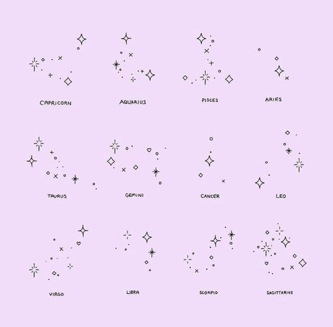 Leo Tattoo For Women Constellation, Star Tattoos With Meaning, Zodiac Signs Constellations Tattoo, Star Signs Constellations, Leo Constellation Tattoo Behind Ear, Star Cluster Tattoo Zodiac, Leo Constellation Tattoo Hand, Zodiac Sparkle Tattoo, Birthday Constellation Tattoo