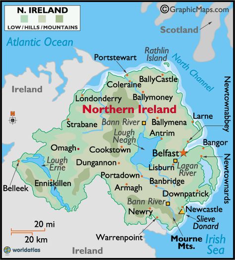 Northern Ireland Large Color Map - ancestors came from Londonderry. Northern Ireland Itinerary, Northern Ireland Map, Genealogy Ireland, Ulster Scots, Map Of Ireland, Irish Genealogy, Irish Ancestry, Ireland Map, World Atlas