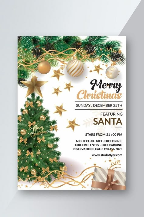 Christmas Party Flyer Design Template#pikbest#templates Christmas Advertising Design, Christmas Brochure, Party Flyer Design, Christmas Party Flyer, Christmas Poster Design, Christmas Sunday, Graphic Design Inspiration Poster, Christmas Advertising, Merry Christmas Poster