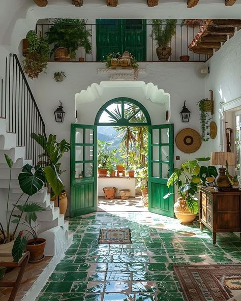 Sims Design, Greek House, Dream Life House, Italian Interior, Hacienda Style, Spanish House, Mediterranean Homes, Entry Hall, Dream House Interior