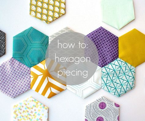 Hexagon Piecing Tutorial Hexagon Quilt Tutorial, Octagon Quilt, Hexagon Quilt Pattern, Patches On Clothes, Hexagon Patchwork, English Paper Piecing Quilts, Hexagon Quilt, Paper Piecing Quilts, Hexagon Pattern