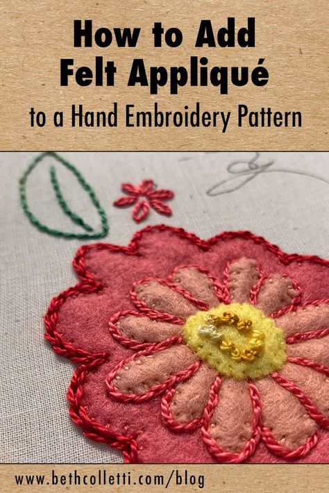 Flower Applique Patterns, Applique Tutorial, Wool Applique Patterns, Inspiration Crafts, Felt Sewing, Diy Embroidery Designs, Embroidery Tips, Floral Embroidery Patterns, Wool Embroidery