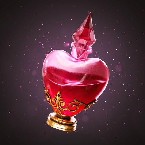 Love potion ❤️‍🔥 Potions Art, Magic Artifacts, Wizard Aesthetic, Pink Journal, Magic Potions, Witch Drawing, Magical Items, Steampunk Dress, Magic Bottles