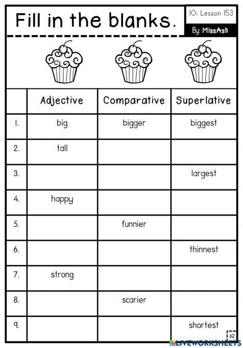 Comparative Adjectives Exercises, Comparative Adjectives Worksheet, Adjectives For Kids, Letter Writing For Kids, Adjectives Exercises, Comparative Superlative, Comparative And Superlative Adjectives, Comparatives And Superlatives, Comparative And Superlative