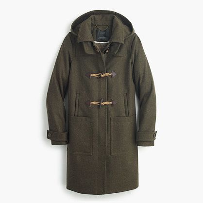 Petite wool melton toggle coat on sale for $75 J Crew Coat, Green Wool Coat, Toggle Coat, Classic Coat, Crew Clothing, Classic Coats, Woolen Coat, Wool Coat, Cashmere Sweaters