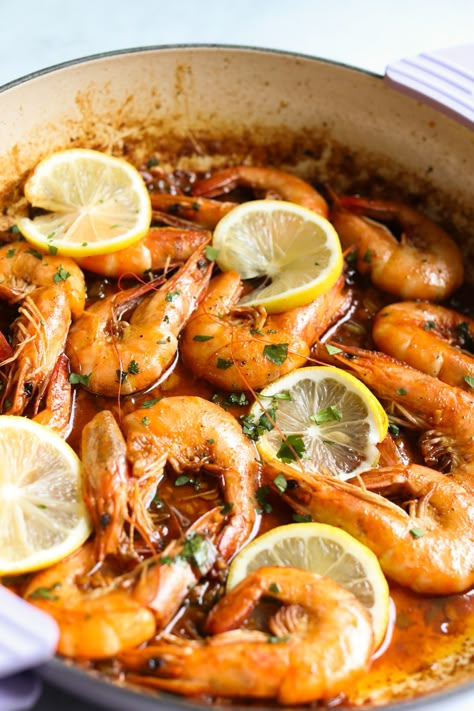 New Orleans BBQ Shrimp - Seasoned to Taste Creole Shrimp And Grits, Shrimp New Orleans Recipe, Shrimp Ramen Noodles, Louisiana Bbq Shrimp, Barbeque Shrimp, Seafood Entree, Crawfish Dishes, New Orleans Bbq Shrimp, Shrimp Bbq Recipes