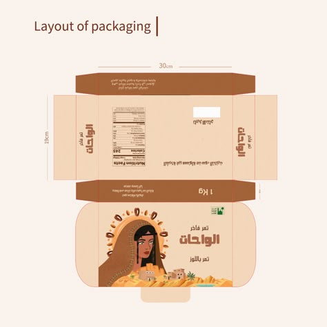 (88) ELWAHAT DATES – Packaging Of The World Indian Package Design, Date Packaging, Dates Packaging Design, Dates Packaging Design Boxes, Arabic Packaging, Packaging Layout, Box Designs, Arabic Food Branding, Arabic Restaurant Branding