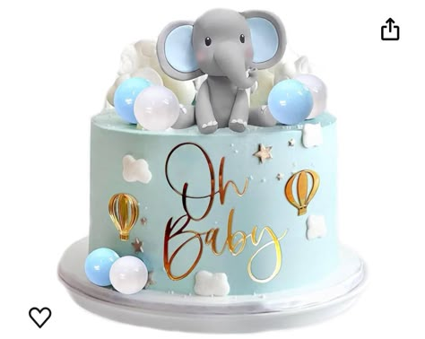 Baby Shower Cake Elephant, Elephant Theme Cake, Baptismal Cake, Baby Elephant Cake, Elephant Baby Shower Cake, Elephant Cake, Elephant Cakes, Baby Shower Cakes For Boys, Irish Cottage