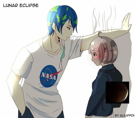 Lunar Eclipse 1 by AkihisaTaka | Earth-chan | Know Your Meme Earth Kun, Earth Anime, Earth Memes, Earth Chan, Space Anime, Toy Bonnie, Cartoon As Anime, Online Comics, Anime Version