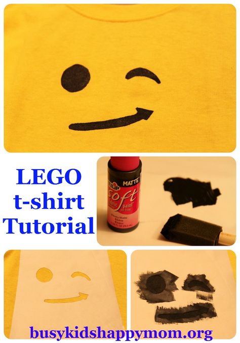 LEGO T-shirts with Freezer Paper Stencil - Busy Kids=Happy Mom - Lego movie faces? Lego Vbs, Lego Faces, Lego Shirts, Lego Camp, Lego T Shirt, T Shirt Tutorial, Lego Party Ideas, Freezer Paper Stenciling, Diy Lego