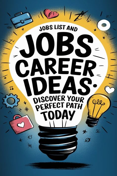 Comprehensive jobs list showcasing various career paths, ideal for anyone planning their future or seeking career inspiration. Career Paths Ideas, Business Degree Jobs, Careers List, Career List, Job Shadowing, List Of Careers, Jobs List, Finding The Right Career, Big Girl Job