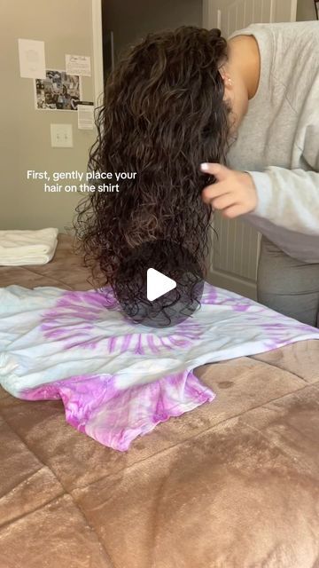 KYMBERLY MCCALLA on Instagram: "Curly hair plopping tutorial (version 3) 🤍🤍  #curlyhair #curlyhairstyle #curlyhairstyles #curlygirl #curlsnstyle #longcurlyhair #curlyhairdontcare #naturallycurly #curlbox" How To Plop Curly Hair T Shirts, How To Plop Curly Hair, Plopping Curly Hair Overnight, Curly Hair Plopping, Plopping Hair, Plopping Curly Hair, Hair Plopping, Curly Hair Overnight, March 1