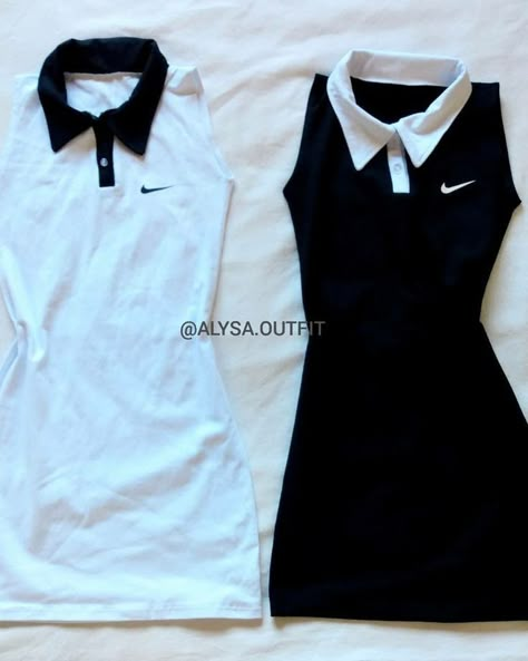 Nike Dress, Tennis Dresses, Brass Knuckle, Stile Hijab, Black And White Nike, Nike Dresses, Tennis Clothes, Swaggy Outfits, White Nike