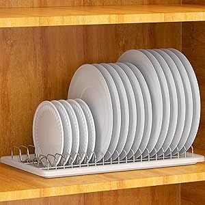 Plate Drying Rack, Diy Kitchen Hacks, Kitchen Space Savers, Plate Organizer, Sink Drying Rack, Dish Organization, Kitchen Storage Hacks, Organization Station, Dish Storage