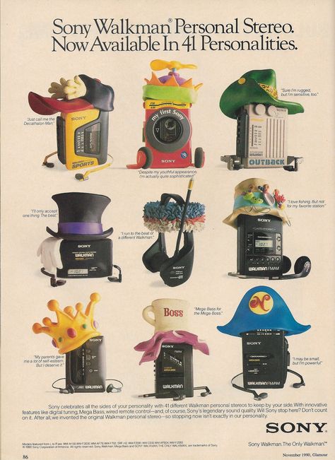 magasin archive on Twitter: "sony walkman ad (1990) https://t.co/8frrPDwU2X" / Twitter Sony Advertising, Walkman Aesthetic 80s, 90s Walkman Aesthetic, Sony Walkman Aesthetic, 80's Ads, Walkman 90s, 80s Advertisements, Graphic Design Product, Cool Ads