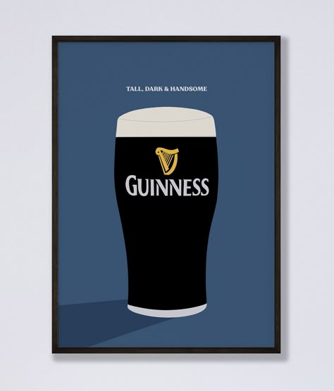 Guiness Posters, Guinness Decor, Guinness Painting, Guinness Illustration, Beer Illustration Art, Guinness Tattoo, Guinness Art, Irish Christmas Decorations, Guinness Poster