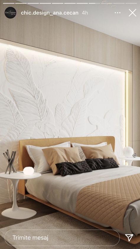 Bed Background Wall Design, Nude Bedroom Wallpaper, Bed Back Wall Texture Paint, Bedroom Bedback Wallpaper, Bed Backdrop Design Master Bedrooms, Marble Bed Back Wall, Bedroom Interior Design Luxury, Bedroom And Office, Headboard Wall