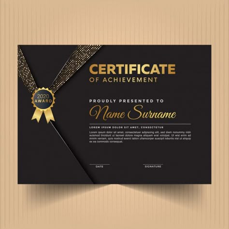 Certificate of appreciation design templ... | Premium Vector #Freepik #vector Certificate Of Appreciation Design, Certificate Design Ideas, Awards Certificates Design, Certificate Design Inspiration, Appreciation Design, Certificate Of Achievement Template, Award Template, Vintage Template, Certificate Background