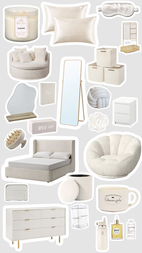 #clean #cleangirl #cleangirlaesthetic #viral #pinterest #shuffle #viralshuffle #white #beige #bedroom #dream #slay White Beige Bedroom, Vanilla Bedroom, Vanilla Girl Bedroom, Pinterest Shuffle, Furniture Images, Room Wishlist, Beige Room, White Room Decor, Luxury Room Bedroom