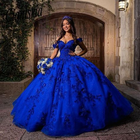 Royal Blue Quince Dress, Blue Quince Dress, Quince Blue, Royal Blue Ball Gown, Quince Planning, Royal Blue Quinceanera Dresses, Blue Quinceanera Dresses, Royal Blue Quinceanera, Quinceanera Theme