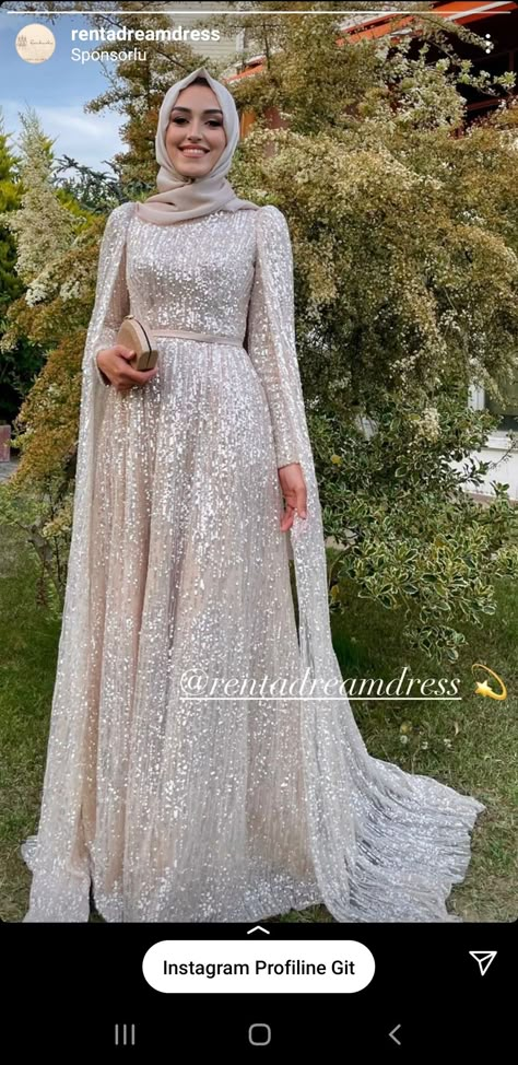 Gown Designs With Hijab, Gown Hijab Style, Engagement Hijabi Dresses, Hijab Dresses For Wedding Party, Fancy Abayas Weddings, Simple Engagement Dress Hijab, Hijabi Wedding Outfit, Arab Wedding Guest Dress, Muslim Party Wear Dresses