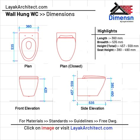 wc seat height from floor level Standard Size Of Water Closet, Wc Standard Size, Water Closet Size, Toilet Dimension Plan, Toilet Measurements, Water Closet Design, Water Closet Dimensions, Wc Plan, Wc Dimensions