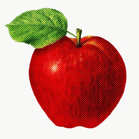 Red apple illustration halftone style | free image by rawpixel.com / manotang Apple Png, Apple Sticker, Apple Illustration, Sticker Illustration, Life Drawing Reference, Apple Stickers, Apple Shape, Magazine Collage, Apple Prints