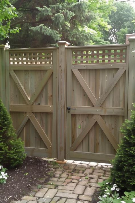 40 Privacy Fence Ideas: Stylish Solutions for a Backyard Retreat Farmhouse Fencing Ideas, Privacy Gate Ideas, Modern Privacy Fence Ideas, Cheap Diy Fence, Pretty Fence, Modern Privacy Fence, Backyard Garden Landscaping, Diy Fence Ideas, Gardening Tattoo