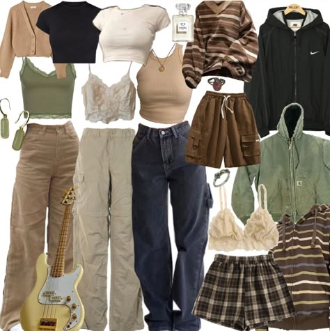 outfit ideas winter outfit ideas summer outfit ideas casual outfit ideas for school outfit ideas autumn outfit ideas aesthetic outfit ideas for winter outfit ideas for summer outfits idea fall Earthy Cargo Pants Outfit, Earth Grunge Aesthetic Outfit, Soft Earthy Aesthetic Outfit, Earthy Asethic Clothes, Fashion Styles Types Aesthetic, Earthy Streetwear Outfits, Artsy Outfits Aesthetic, Cute Outfits Cottagecore, Cottagecore Outfits Winter