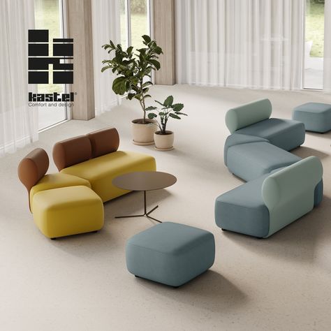 5 new Kastel seating collections: Seating for feel-good projects Lobby Lounge Design, Lobby Seating, Modular Chair, Modular Seating, Office Lounge, Environmental Sustainability, Office Sofa, Furniture Design Living Room, Lounge Design