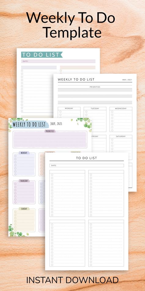 Weekly To Do List Template, To Do Template, Free To Do List, To Do List Weekly, To Do List Template, Weekly To Do List, Weekly Planner Free Printable, To Do List Notebook, Weekly Planner Free