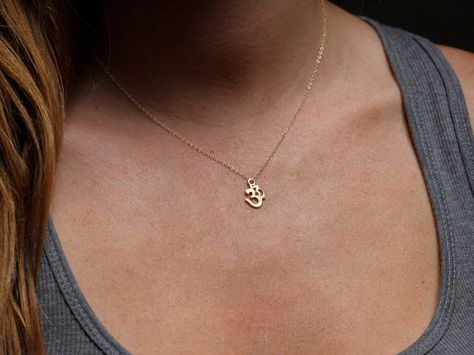 Yoga Necklace, Gold Ohm Necklace, Yoga Jewelry Ohm Necklace, Yoga Symbol, Ohm Pendant, Om Necklace, Simple Yoga, Spiritual Necklace, Om Pendant, Yoga Necklace, Symbol Necklace