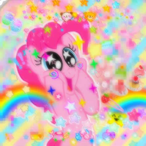 Kidcore Pfp, Pink Pie, Soft Kidcore, My Little Pony Wallpaper, My Lil Pony, Mlp Fan Art, Kawaii Core, Rainbow Aesthetic, My Little Pony Drawing